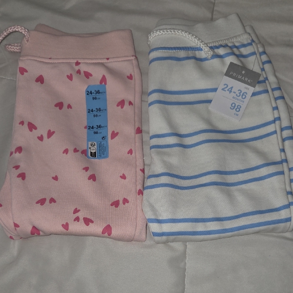 Primark Cream and Blue Striped Pants